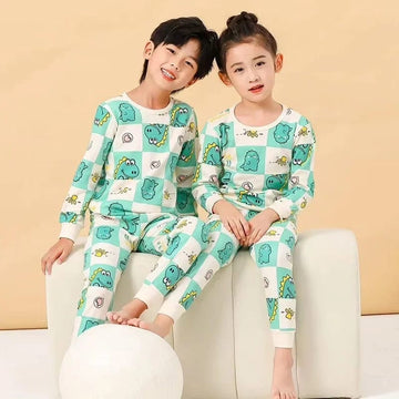 Baby or Baba Green Dino Print Half Sleeves T-shirt With Printed Pajama Night Suit for Kids (1 Suit ) OM-205