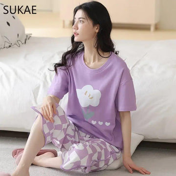 Purple Printed The Ultimate Dream Wear Sleep Suit (OM-73)