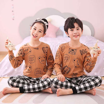 Soft Cotton Jersey Kids Night Suit - Cozy Sleepwear for Boys and Girls