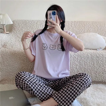Purple 3 Bear Printed The Ultimate Dream wear Sleep Suit (OM-01)