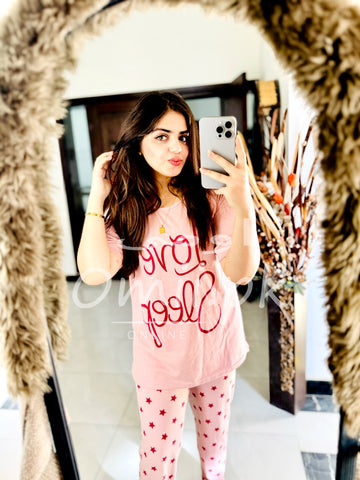 Love Sleep Printed The Ultimate Dream wear Sleep Suit (OM-14)