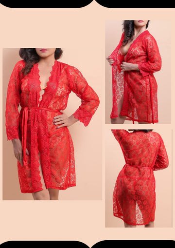 2 PCS Laces Transparent Gown & Penty