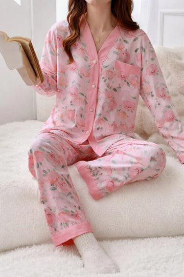 V-NECK BUTTON NIGHTWEAR