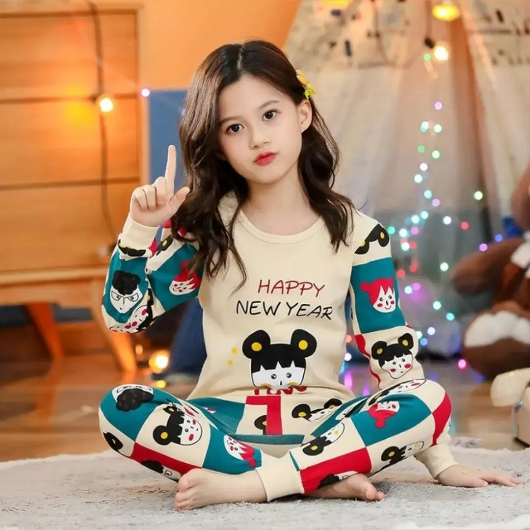 Happy New Year Kids Night Dress For Girls and Boys (1 Pcs) OM-214