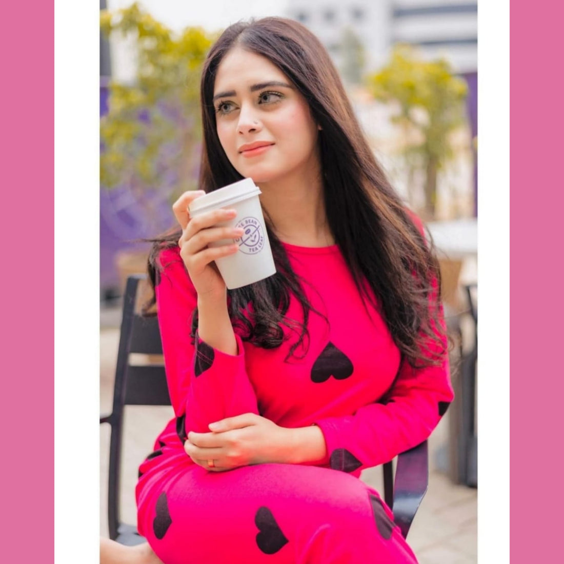 Shocking Pink Hearts The Ultimate Dream wear Sleep Suit (OM-43)