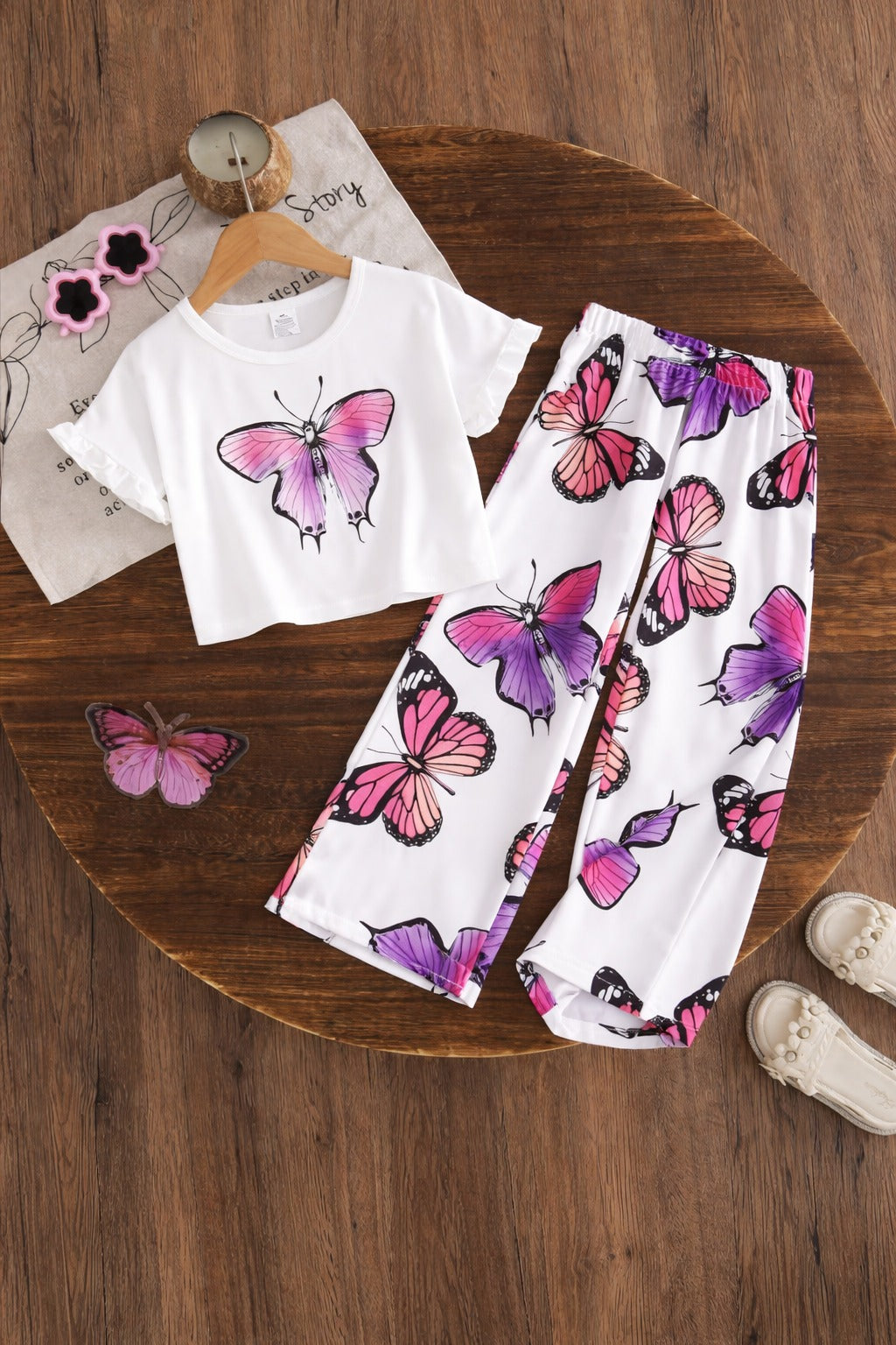White Multi Butterfly The Ultimate Kids Suit (OM-420)