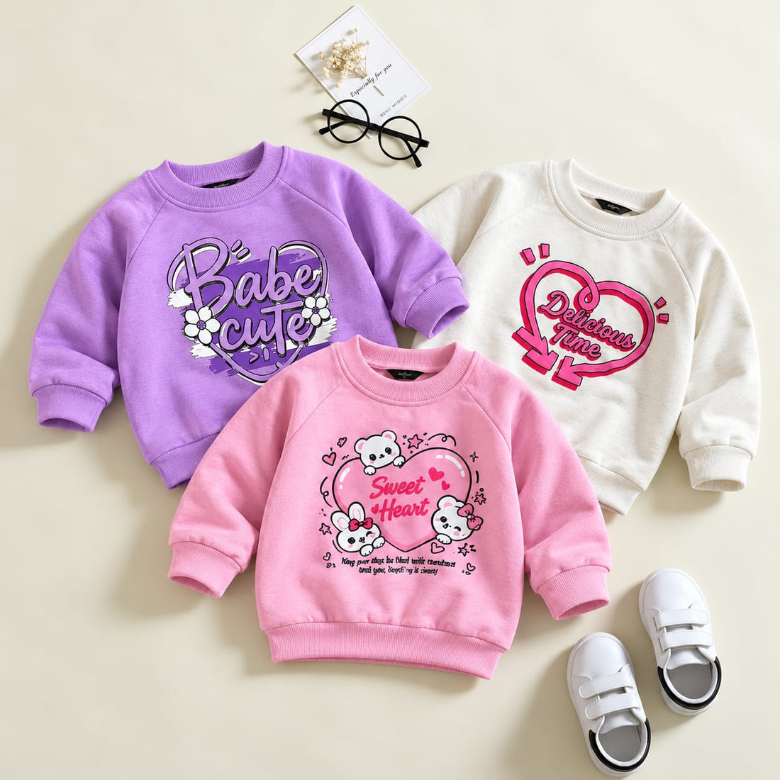 Kids Funky Sweatshirt Pack of 3 – Fleece Winter ( SS 502)