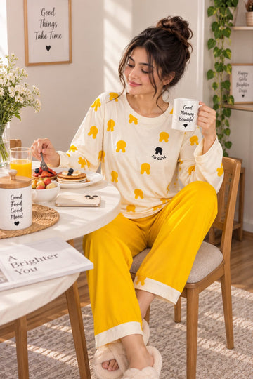 So Cute Printed Full Sleeves The Ultimate Dream Wear Sleep Suit (OM-206) omii.pk
