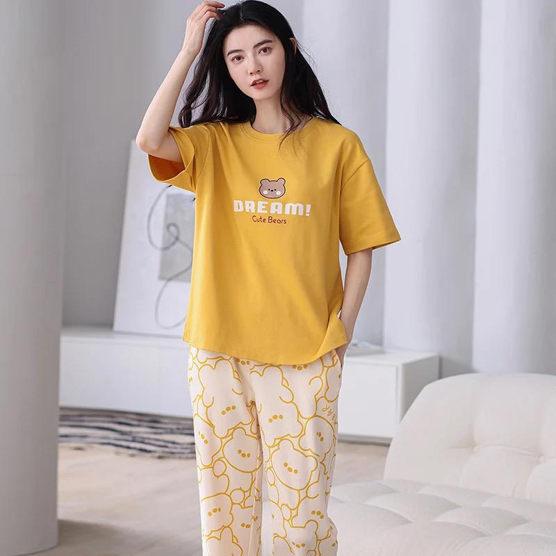 Yellow Dream Cute Bears The Ultimate Dream Wear Sleep Suit (OM-66)