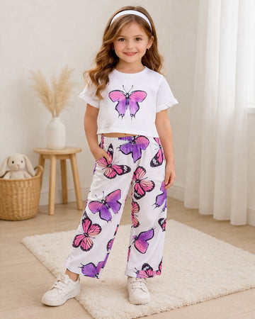 White Multi Butterfly The Ultimate Kids Suit (OM-420)