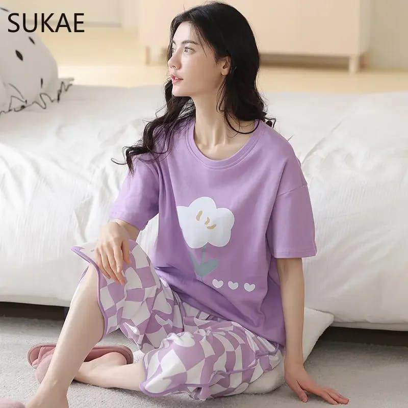 Purple Printed The Ultimate Dream Wear Sleep Suit (OM-73)