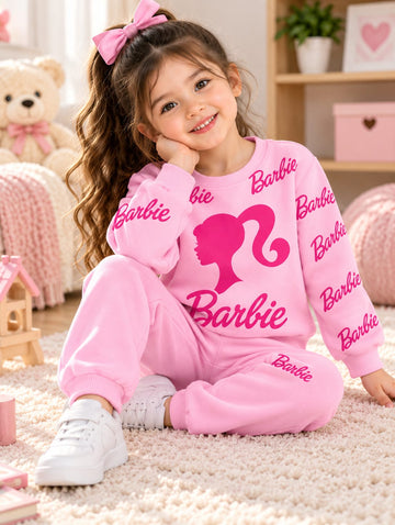 Pink Barbie Winter Tracksuit (OM-734 ) omii.pk