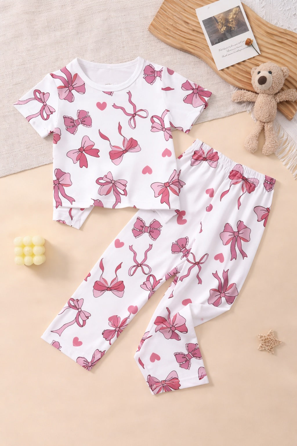 Girls White Pink Bow The Ultimate Kids Suit (OM-423)