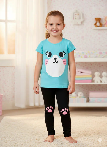 Blue Cute Face Printed The Ultimate Kids Suit (OM-395)