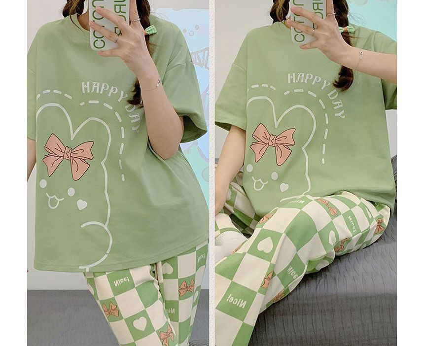 Happy Day  Printed Half Sleeves Night Suit The Ultimate Dream Wear Sleep Suit (OM-118)