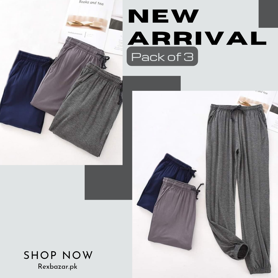 Pack of 3 Plain Pajamas For Ladies (OM-301)