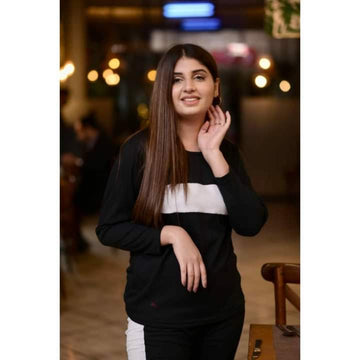 Black with white and red panel track suit full sleeves sleeves