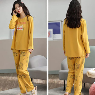 Yellow To My Best Friend Printed The Ultimate Dream Wear Sleep Suit (OM-97)