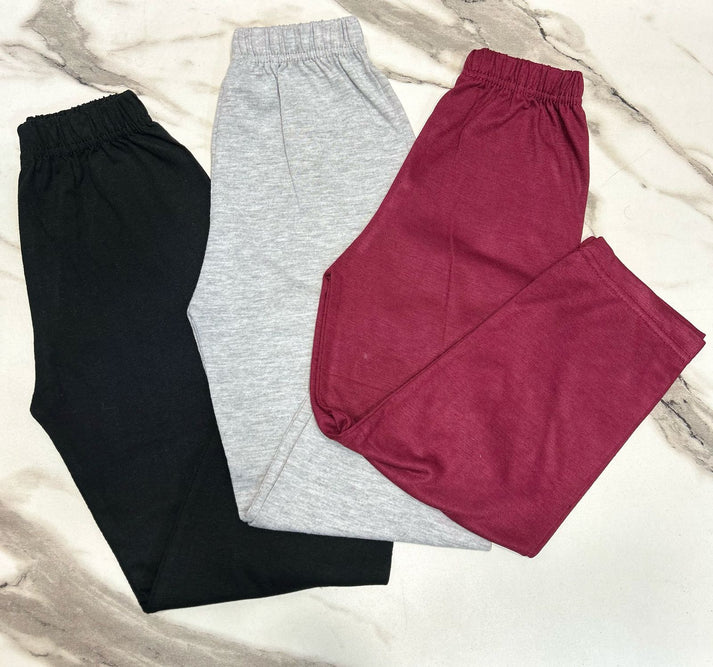 Simple Style Pack of 3 Plain Trousers for Boys & Girls (OM-384)
