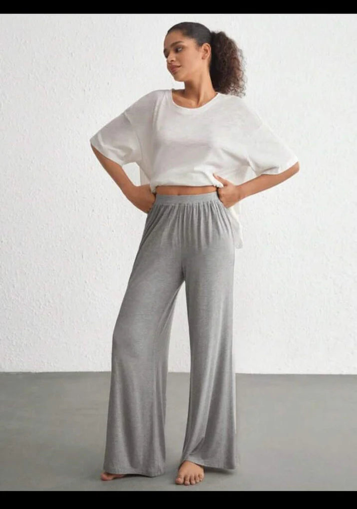 Pack of 3 Women's Loose Plain Plazo Pajamas – Comfortable Everyday Wear ( OM-90111)