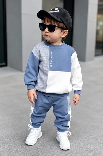 New York Color Block Kids Winter Track suit omii.pk