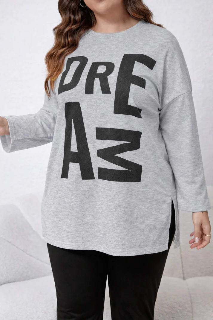 Grey Dreams long Shirt with black trouser The Ultimate Dream Wear Sleep Suit (OM-182)