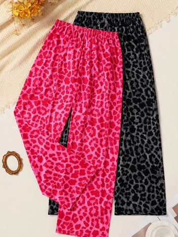 Pack of 2 Pink and Black Cheeta printed Plazzo For Her