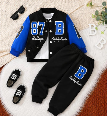 Black & Blue Versity 87 Kids Winter Track Suit (OM-725) omii.pk