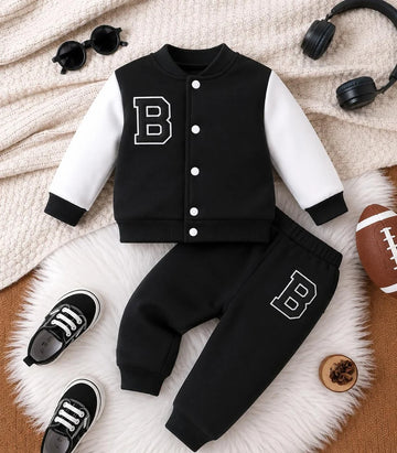 Black and White Versity Kids Winter Track Suit (OM-722) omii.pk