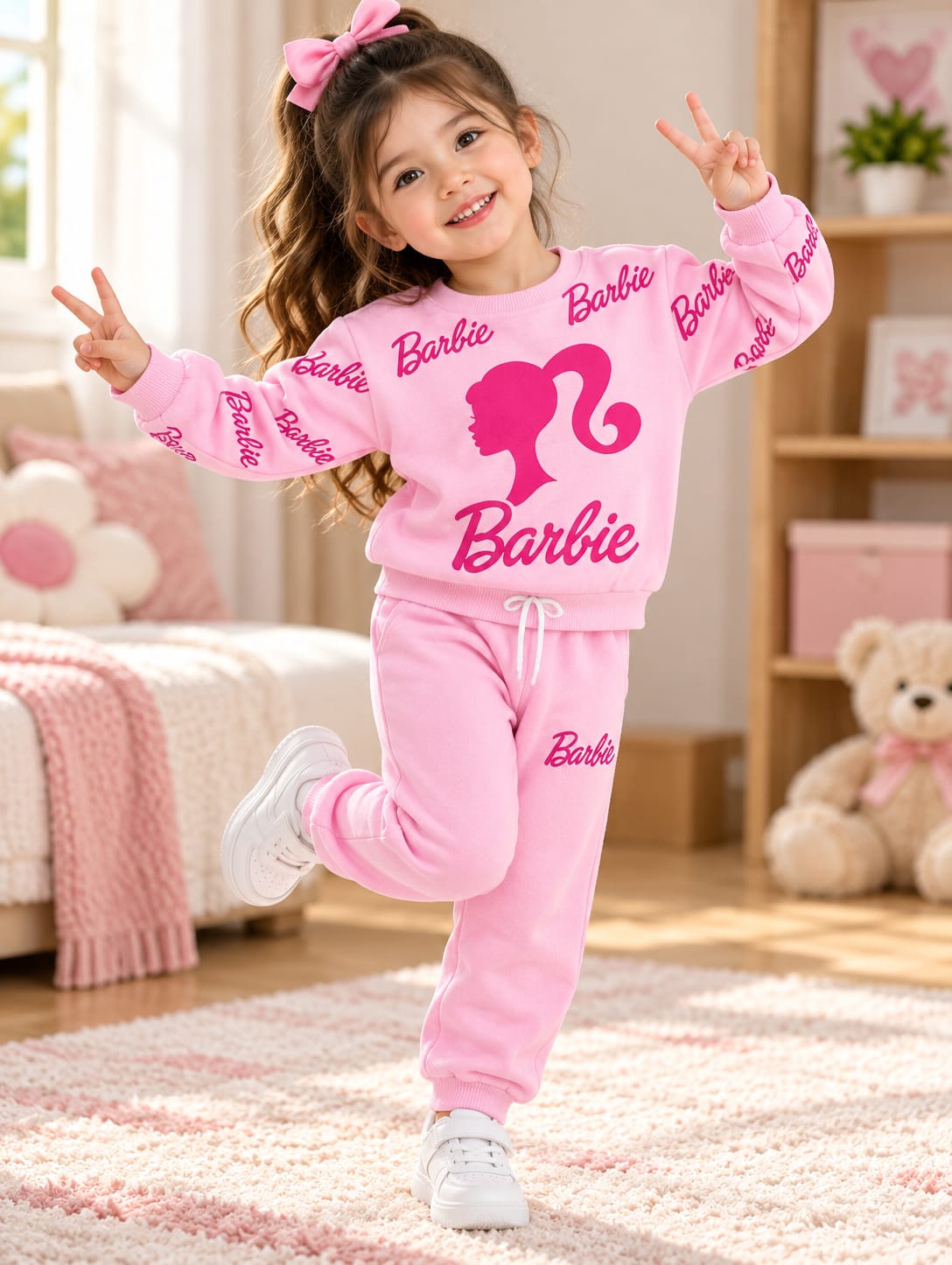 Pink Barbie Winter Tracksuit (OM-734 ) omii.pk