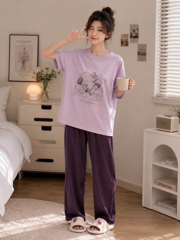 Dreamy Cat Comfort The Ultimate Dream Wear Sleep Suit (OM-195)
