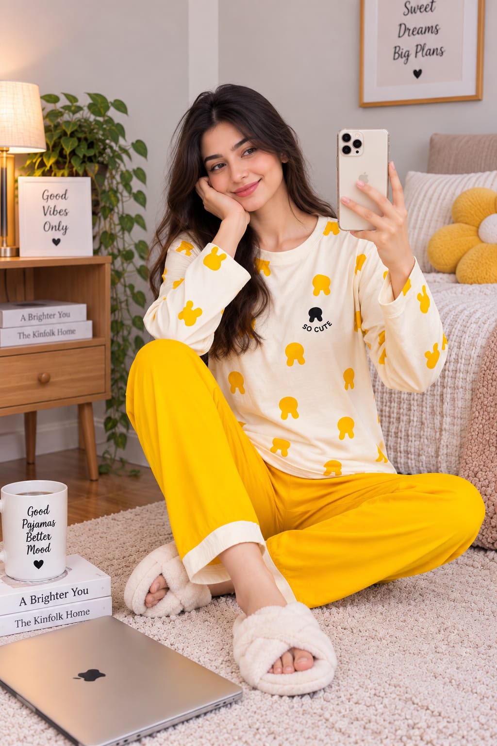So Cute Printed Full Sleeves The Ultimate Dream Wear Sleep Suit (OM-206) omii.pk
